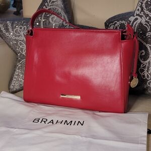 Brahmin Hillary Red Smooth Leather Shoulder/Crossbody Bag NWT